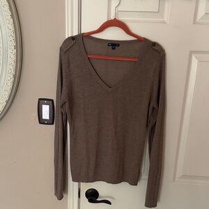 GAP Brown V-Neck Long Sleeve Top